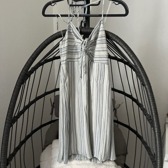 American Eagle Outfitters Dresses & Skirts - AMERICAN EAGLE OUTFITTERS Striped Blue White Halter Mini Dress size S